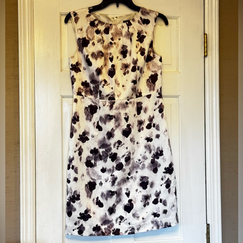 Ann Taylor Purple and Cream Patterned Mini Dress